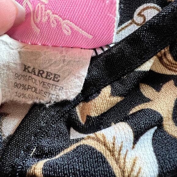 Karee top in women’s size black tan sleeveless blouse VTG 90s y2k - Picture 2 of 6